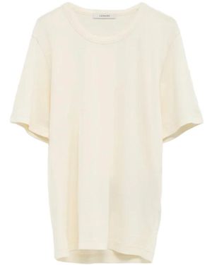 Lemaire Tops ,Wit ,Katoen Rib T-Shirt - Naturel