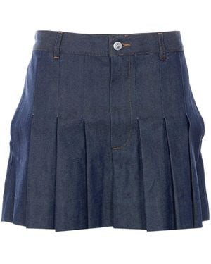 A.P.C. Faltenrock Mini - Blau