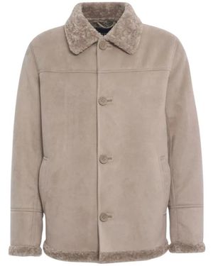Herno Jas Met Shearling-Afwerking En Knoopsluiting - Grijs