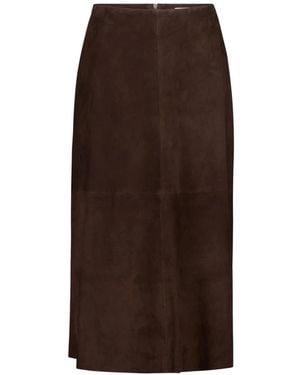 Arma Leather Skirts - Marrone