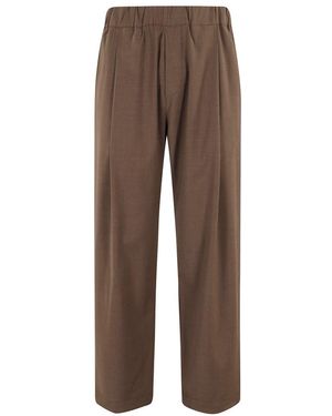 A PAPER KID Straight Trousers - Marron