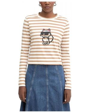 KARL LAGERFELD Long Sleeve T-Shirts - Blue