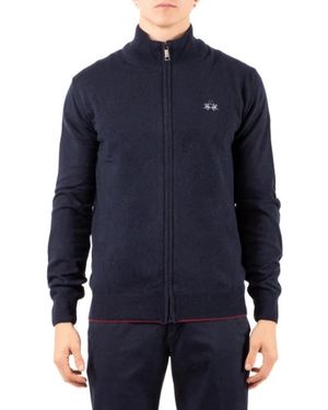 La Martina Gebreide Cardigan - Blauw