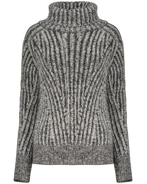 Moorer Rippstrick-Rollkragenpullover - Grau