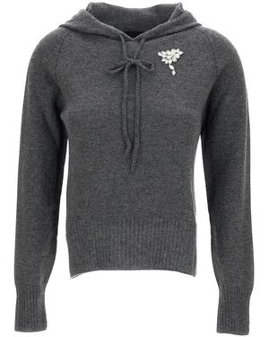 Simone Rocha Verzierter Entspannter Kaschmir-Cardigan - Grau