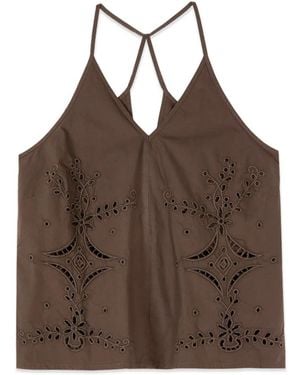 Oltre Sleeveless Tops - Marrone