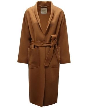 EMMA & GAIA Belted Coats - Brown