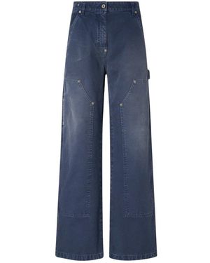 Halfboy Jeans ,Blauw ,Katoen Worker Pants