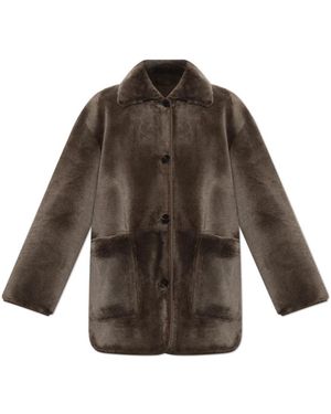 Arma Jassen ,Bruin ,Leer Nicola Reversible Shearling Coat