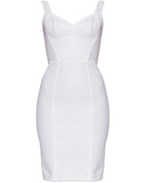 Dolce & Gabbana Kleedjes ,Wit ,Polyester Kokertjurk