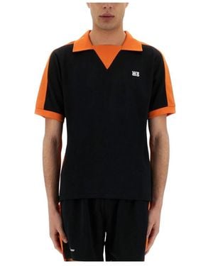 Wales Bonner Tops ,Zwart ,Polyester Home Jersey Polo