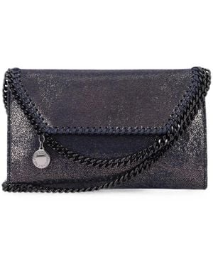 Stella McCartney Tassen ,Zwart ,Falabella Foldover Crossbody - Blauw