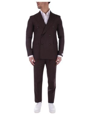 Tagliatore Double Breasted Suits - Black