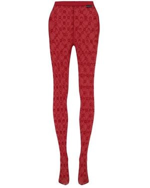Marine Serre Ondergoed ,Rood ,Moonogram Mesh Flock Panty