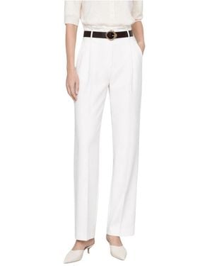 Kocca Broeken ,Wit ,Gecorsetteerde Pantalon Met Hoge Taille En Rechte Pijpen