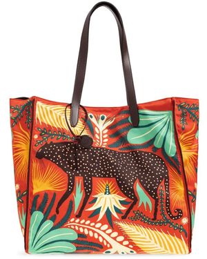 Etro Tassen ,Rood ,Leer Bedrukte Tas