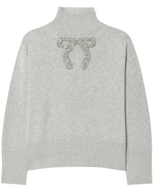 Clips Grauer Pullover Mit Juwelenbogen