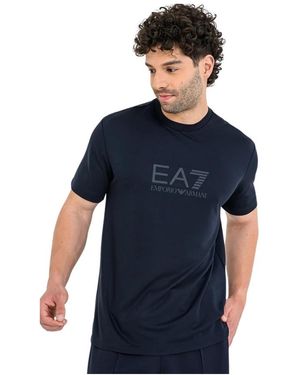 EA7 Tops ,Blauw ,T-Shirt Manica Corta
