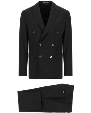 Pal Zileri Double Breasted Suits - Black
