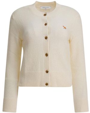 Maison Kitsuné Strickwaren Aw25 Baby Fox Cardigan - Natur