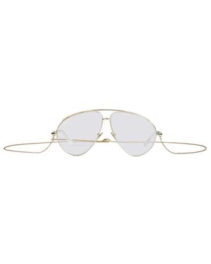 Gucci Accessoires ,Geel ,Cat Eye Zonnebril Met Interlocking G Detail - Wit