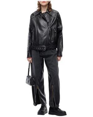Pinko Camelia Chiodo Nappa Jacket - Zwart