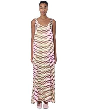 Dries Van Noten Draz Polka-Dot Zijden Maxjurk - Roze