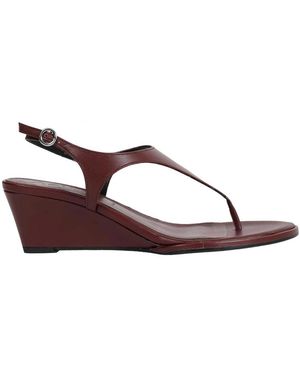 Aeyde Schoenen ,Rood ,Leer Roose Wedge Sandalen - Bruin