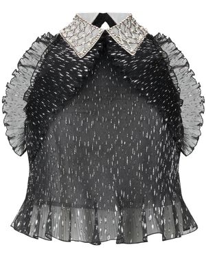 Alberta Ferretti Tops ,Zwart ,Polyester Kort Geploooid Topje