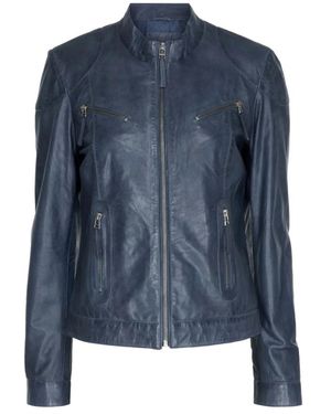 Notyz Jassen ,Blauw ,Denim Denim Blauwe Jas Met Ritssluiting Zak