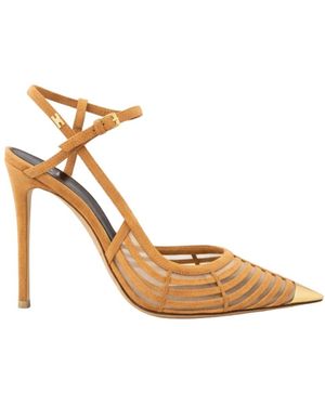 Elisabetta Franchi Suède Pumps Met Juweel Logo - Metallic