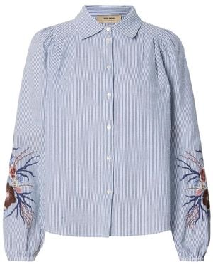 Mos Mosh Blouse Bleu Oxfo - Blauw