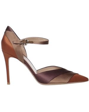 Gianvito Rossi Crepe Satin D'Orsay Pump - Braun