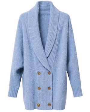 Elisabetta Franchi Double-Breasted Coats - Azul