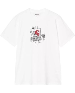 Carhartt Tops ,Wit ,Katoen/Old Painter T-Shirt