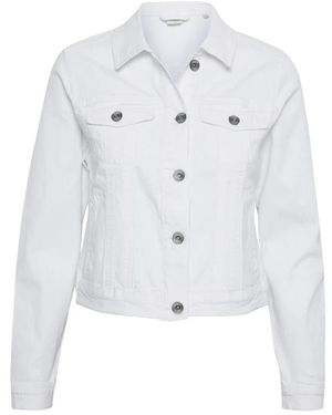 Cream Denim Jackets - Bianco