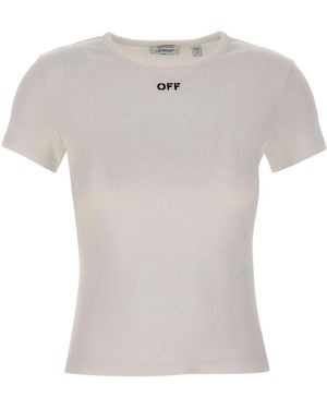 Off-White c/o Virgil Abloh Off Stamp Ribbed Basic T-Shirt - Wit