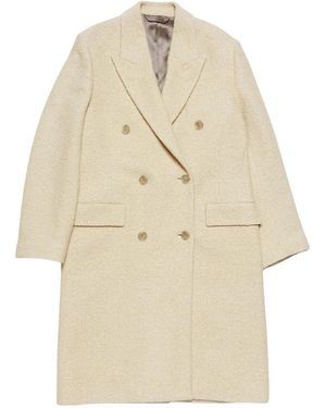 Acne Studios Jassen ,Wit ,Wol Witte Wollen Double-Breasted Jas - Naturel