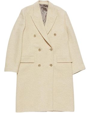 Acne Studios Jassen ,Wit ,Wol Witte Wollen Double-Breasted Jas - Naturel