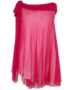 Alberta Ferretti Mouwloze Top Met Draping - Roze