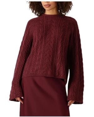 Moves Burgunder Strickpullover Für Frauen - Rot