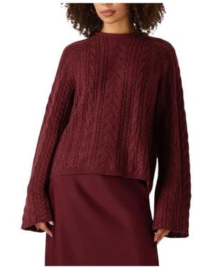 Moves Burgunder Strickpullover Für Frauen - Rot