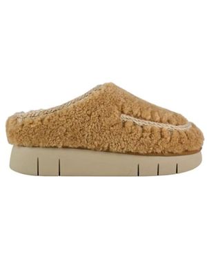 Mou Schoenen ,Wol Bounce Clog Maxi Stitching - Naturel