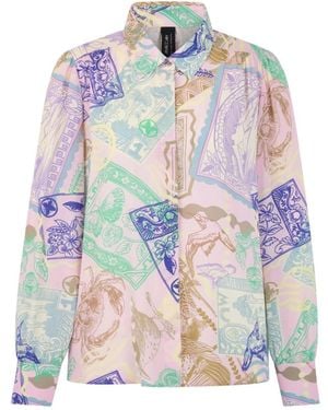 Marc Cain Blouse Met Stempels Print - Blauw