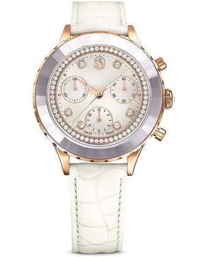 Swarovski Accessoires ,Wit ,Leer Octea Chrono Horloge - Metallic