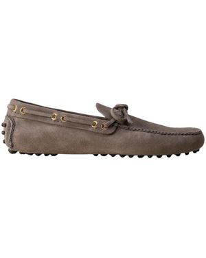 Car Shoe Graue Flache Fahrschuhe