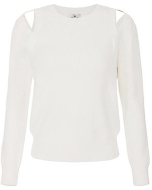 Elisabetta Franchi Strickpullover Mit Cut-Outs - Weiß