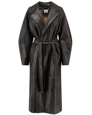 Alysi Belted Coats - Nero