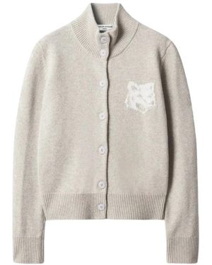 Maison Kitsuné Bold Fox Head Cardigan - Naturel