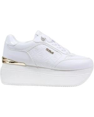Guess Plateau-Sneaker Mit Schnürung - Weiß